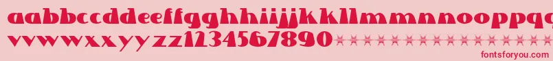 フォントLettre Dans Le Decor – ピンクの背景に赤い文字