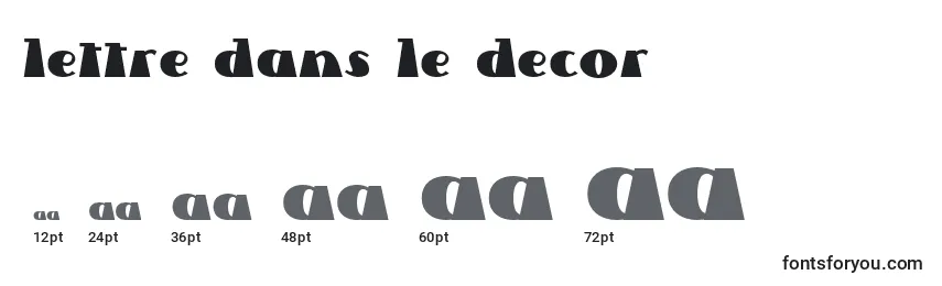 Размеры шрифта Lettre Dans Le Decor