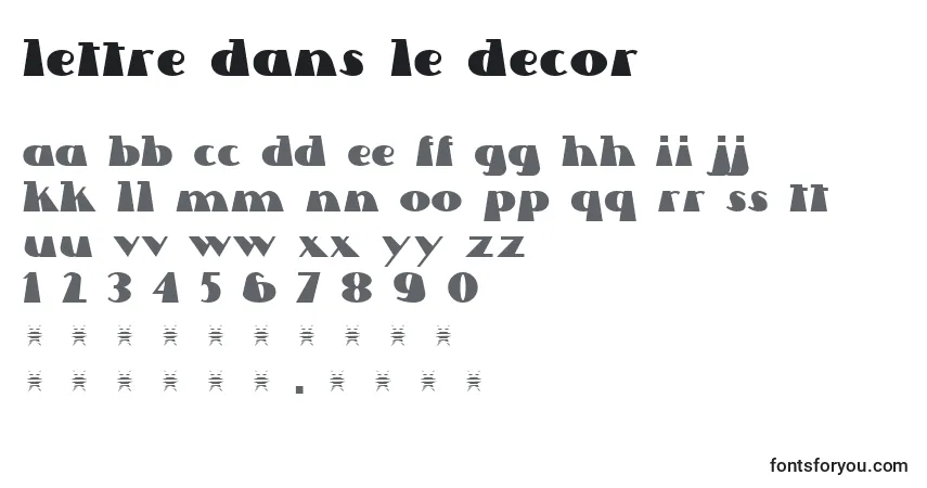 Lettre Dans Le Decor (132524)フォント–アルファベット、数字、特殊文字
