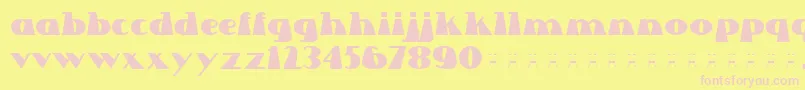 Lettre Dans Le Decor Font – Pink Fonts on Yellow Background