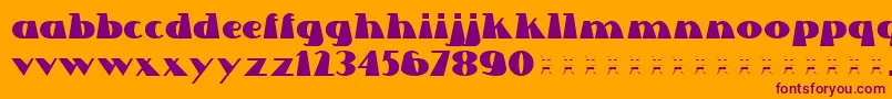 Lettre Dans Le Decor Font – Purple Fonts on Orange Background