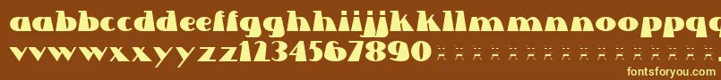 Lettre Dans Le Decor Font – Yellow Fonts on Brown Background