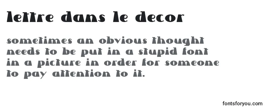 Lettre Dans Le Decor (132524) -fontin tarkastelu