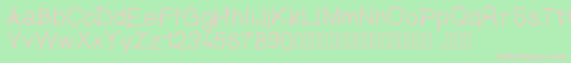 フォントLettreClassique – 緑の背景にピンクのフォント