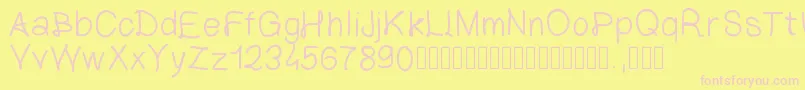 LettreClassique Font – Pink Fonts on Yellow Background