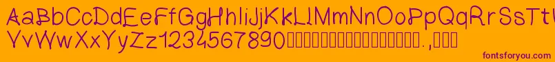 LettreClassique-Schriftart – Violette Schriften auf orangefarbenem Hintergrund