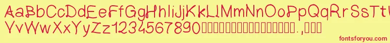 LettreClassique-fontti – punaiset fontit keltaisella taustalla