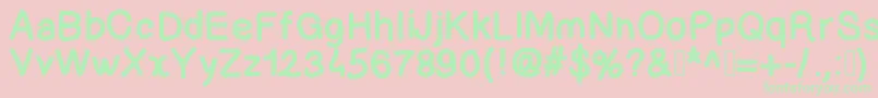 Lettregaelle-Schriftart – Grüne Schriften auf rosa Hintergrund