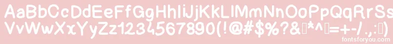 Police Lettregaelle – polices blanches sur fond rose