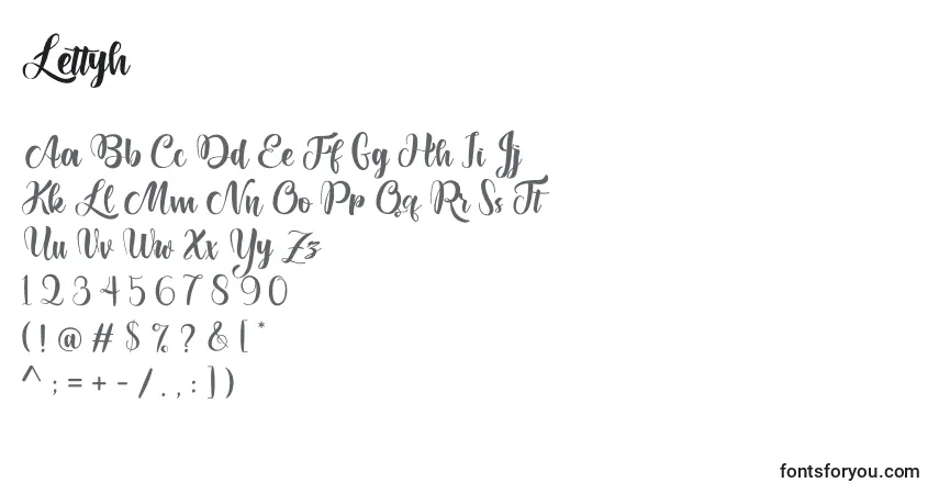 Шрифт Lettyh – алфавит, цифры, специальные символы