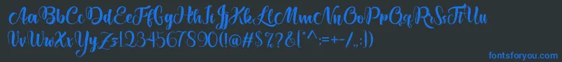 Lettyh Font – Blue Fonts on Black Background