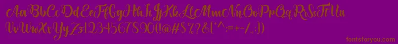 Lettyh-Schriftart – Braune Schriften auf violettem Hintergrund