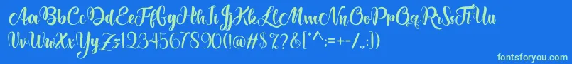 Lettyh Font – Green Fonts on Blue Background