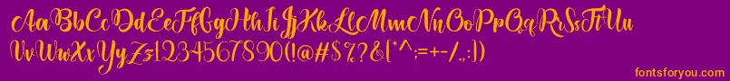 Lettyh Font – Orange Fonts on Purple Background