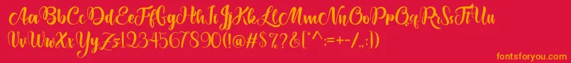 Lettyh Font – Orange Fonts on Red Background