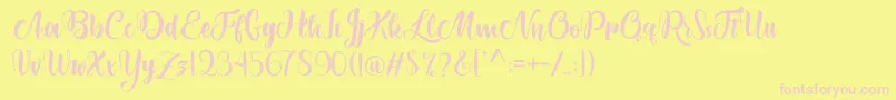 Lettyh Font – Pink Fonts on Yellow Background