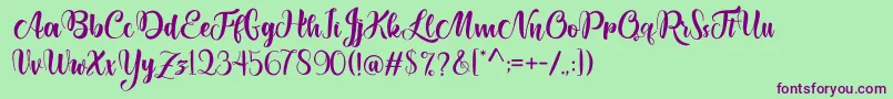 Lettyh Font – Purple Fonts on Green Background