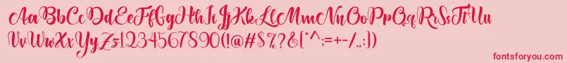 Lettyh-Schriftart – Rote Schriften auf rosa Hintergrund