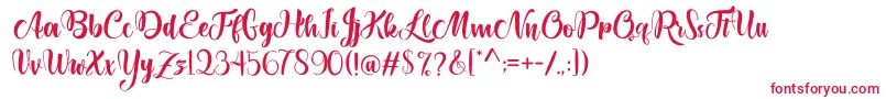 Lettyh Font – Red Fonts on White Background