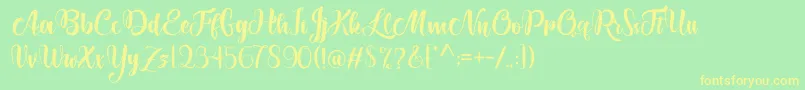 Lettyh Font – Yellow Fonts on Green Background