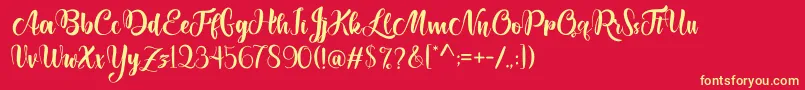 Lettyh Font – Yellow Fonts on Red Background