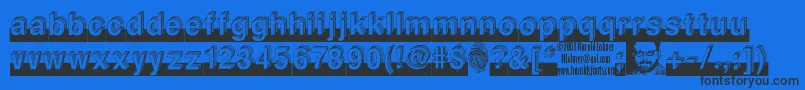 フォントLEVEL    – 黒い文字の青い背景