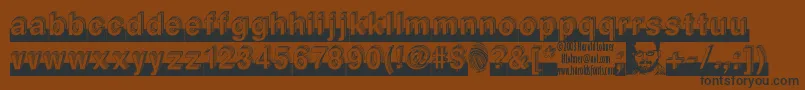 Weitere Informationen zur LEVEL -Schriftart LEVEL -Schriftart – Schwarze Schriften auf braunem Hintergrund