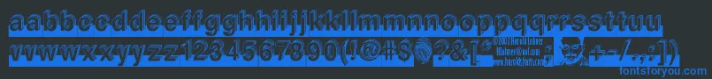 LEVEL   -Schriftart – Blaue Schriften auf schwarzem Hintergrund