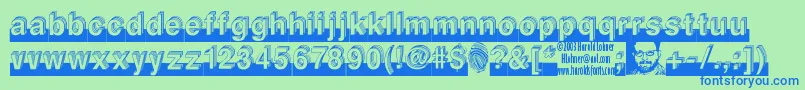 フォントLEVEL    – 青い文字は緑の背景です。