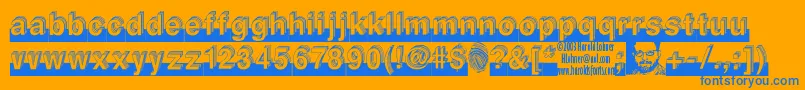 LEVEL    Font – Blue Fonts on Orange Background