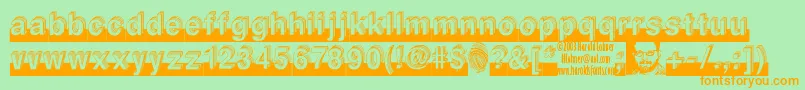 LEVEL    Font – Orange Fonts on Green Background