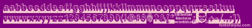 LEVEL   -Schriftart – Rosa Schriften auf violettem Hintergrund