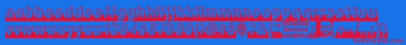 Fonte LEVEL    – fontes vermelhas em um fundo azul