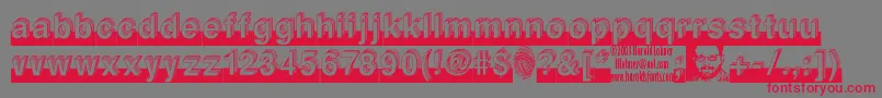 フォントLEVEL    – 赤い文字の灰色の背景