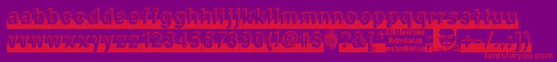 Czcionka LEVEL    – czerwone czcionki na fioletowym tle
