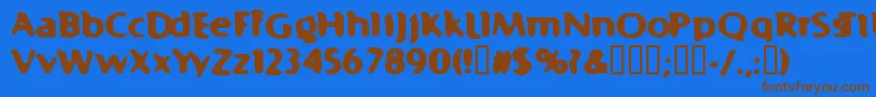 フォントFast99 – 茶色の文字が青い背景にあります。