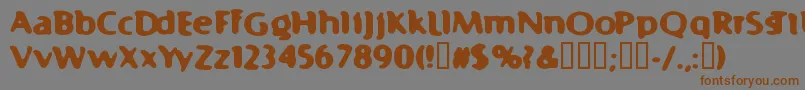 フォントFast99 – 茶色の文字が灰色の背景にあります。