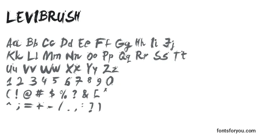 Schriftart LEVIBRUSH (132530) – Alphabet, Zahlen, spezielle Symbole
