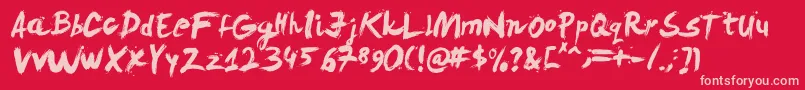 LEVIBRUSH Font – Pink Fonts on Red Background