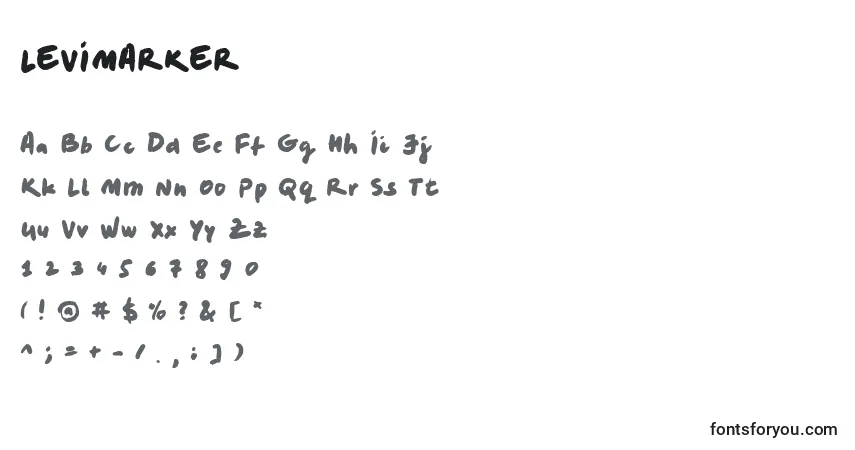Fuente LEVIMARKER (132531) - alfabeto, números, caracteres especiales