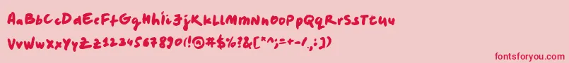 フォントLEVIMARKER – ピンクの背景に赤い文字