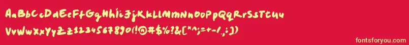 LEVIMARKER Font – Yellow Fonts on Red Background