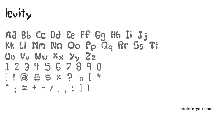 Schriftart Levity (132532) – Alphabet, Zahlen, spezielle Symbole