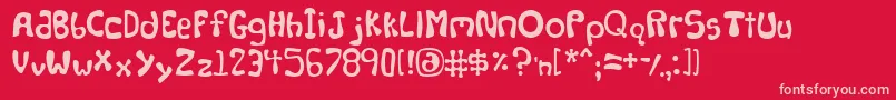 levity Font – Pink Fonts on Red Background