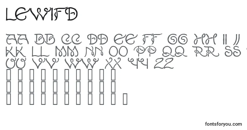 A fonte LEWIFD   – alfabeto, números, caracteres especiais