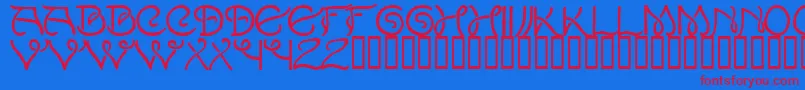 LEWIFD  -fontti – punaiset fontit sinisellä taustalla