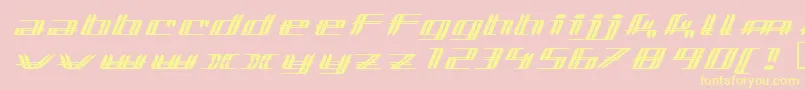 lewinsky-Schriftart – Gelbe Schriften auf rosa Hintergrund