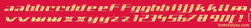 フォントlewinsky – 黄色の文字、赤い背景