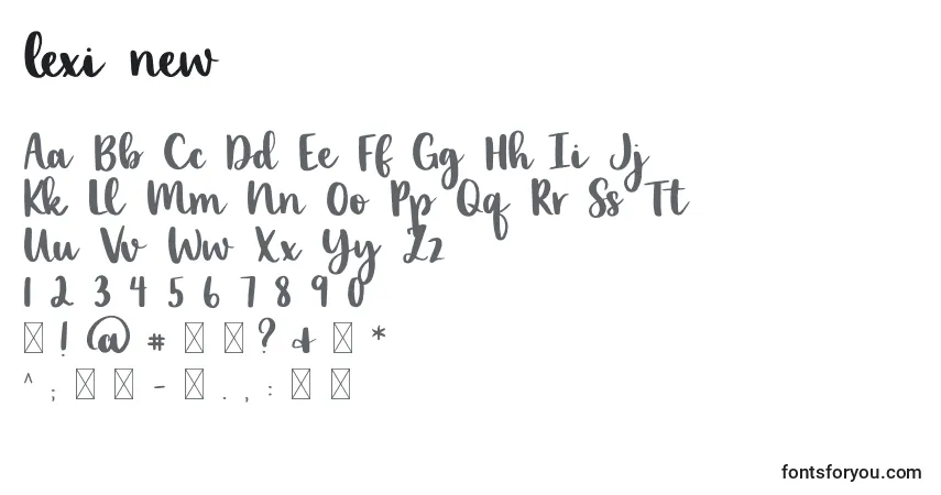 Schriftart Lexi new – Alphabet, Zahlen, spezielle Symbole