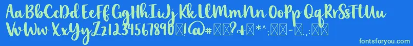 lexi new Font – Green Fonts on Blue Background